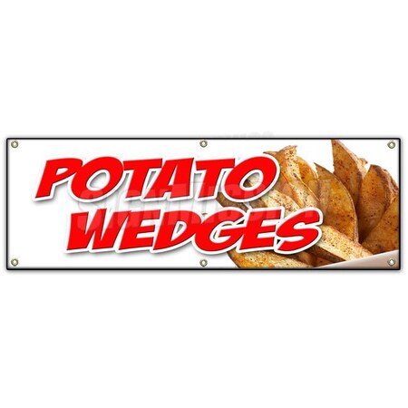 Signmission POTATO WEDGES BANNER SIGN fried baked idaho french fries flavored food B-72 Potato Wedges